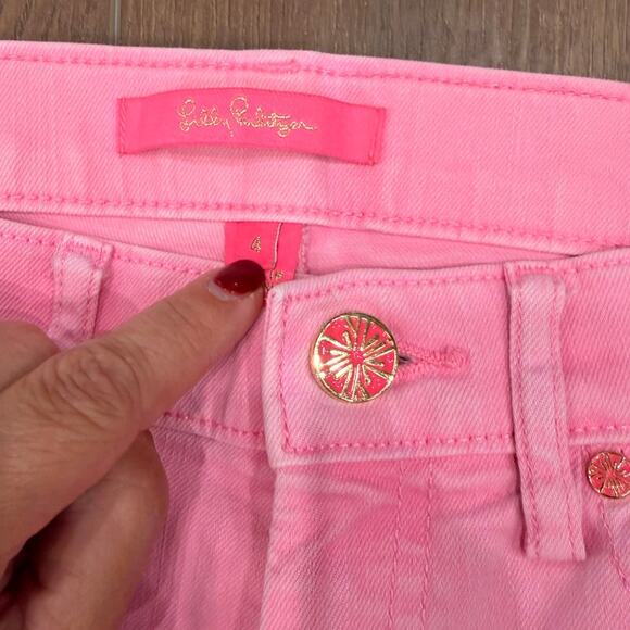 Lilly Pulitzer South Ocean High Rise 29" Crop Skinny Jeans in Pink size 4 - Picture 9 of 9